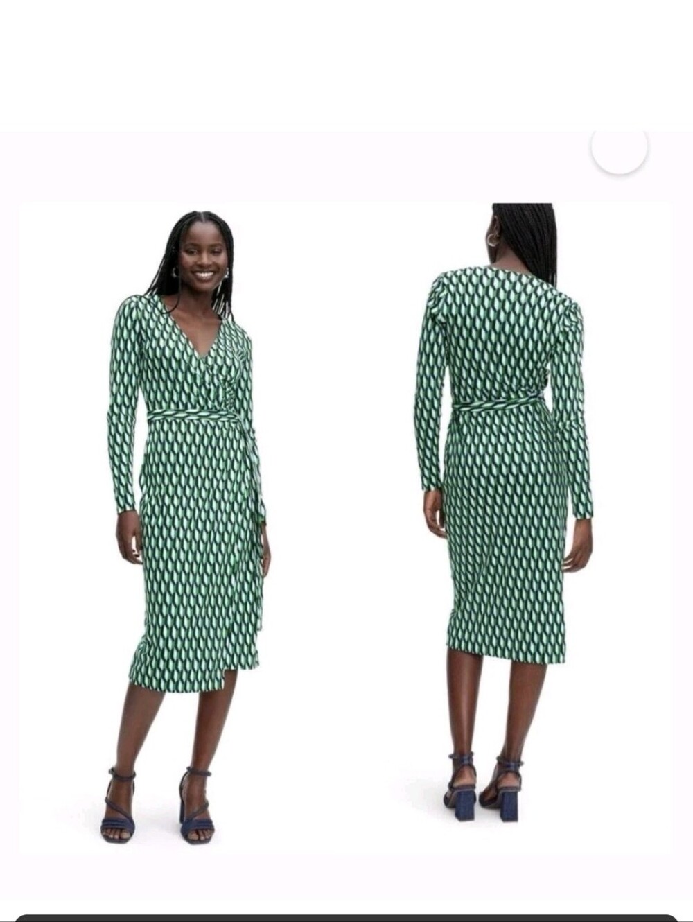 Diane von Furstenberg x Target Wrap Dress – Green Arrow Geo Print – XxS - NWT!
